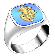 US Marine Corps Ring - Solid Back 0.925 Sterling Silver for sale