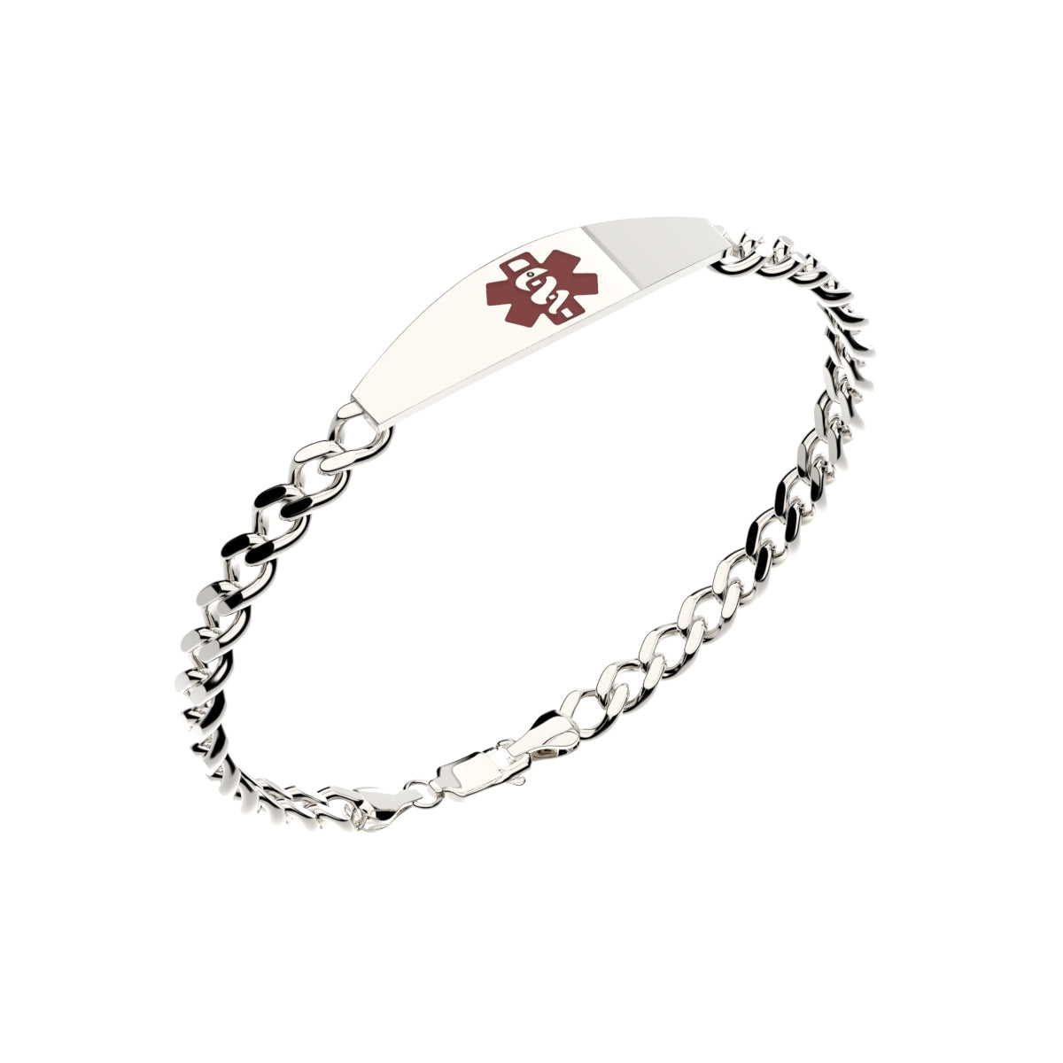 Curb 925 Sterling Silver Medical ID Engravable Bracelet