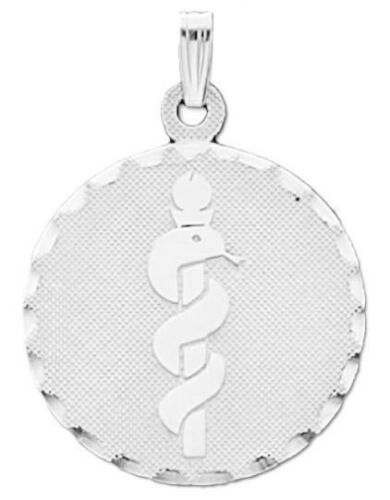 Sterling Silver Engravable Medical Alert Circle ID Pendant